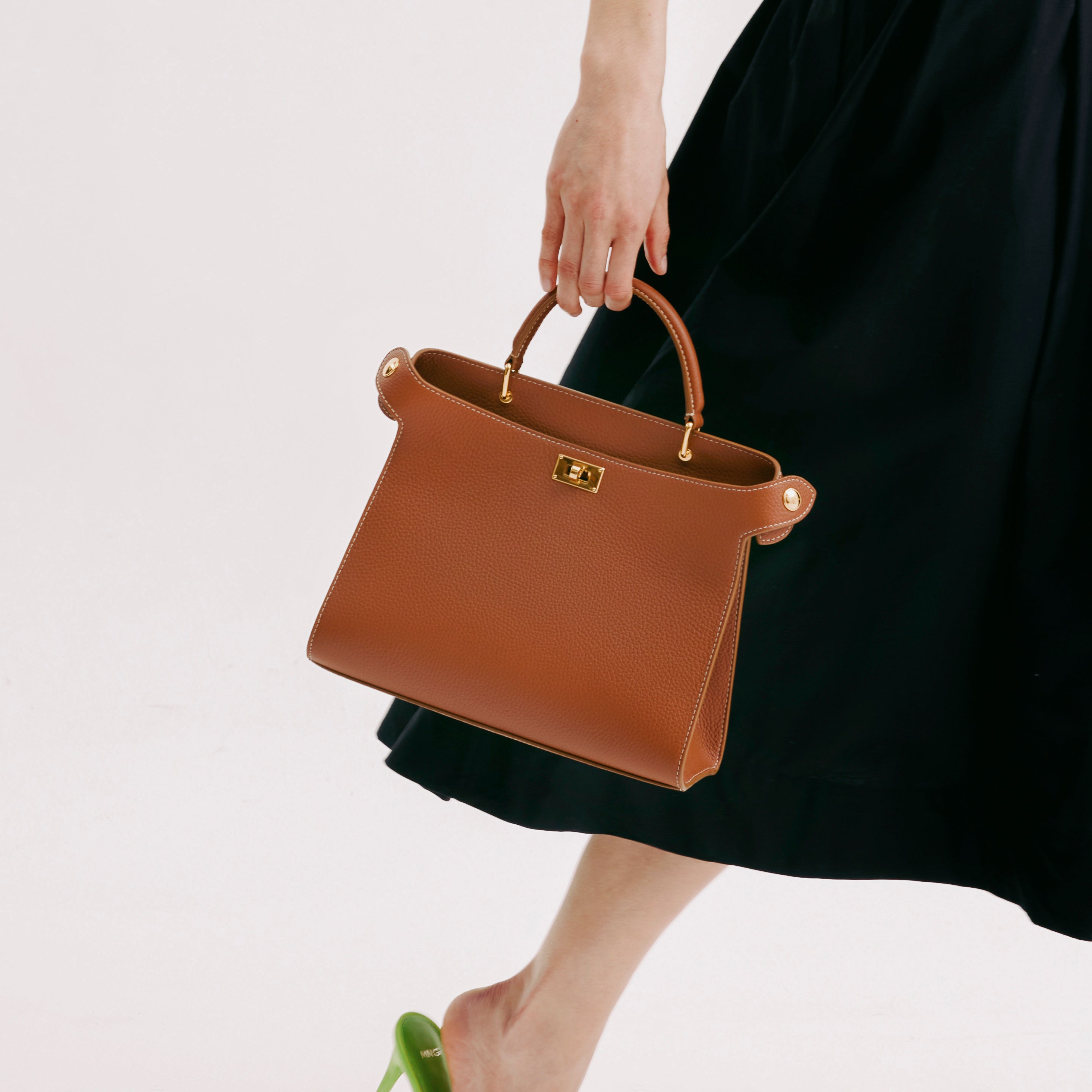 LUTECE 27 LEDERHANDTASCHE GOLD MIT GOLDVERZIERUNG