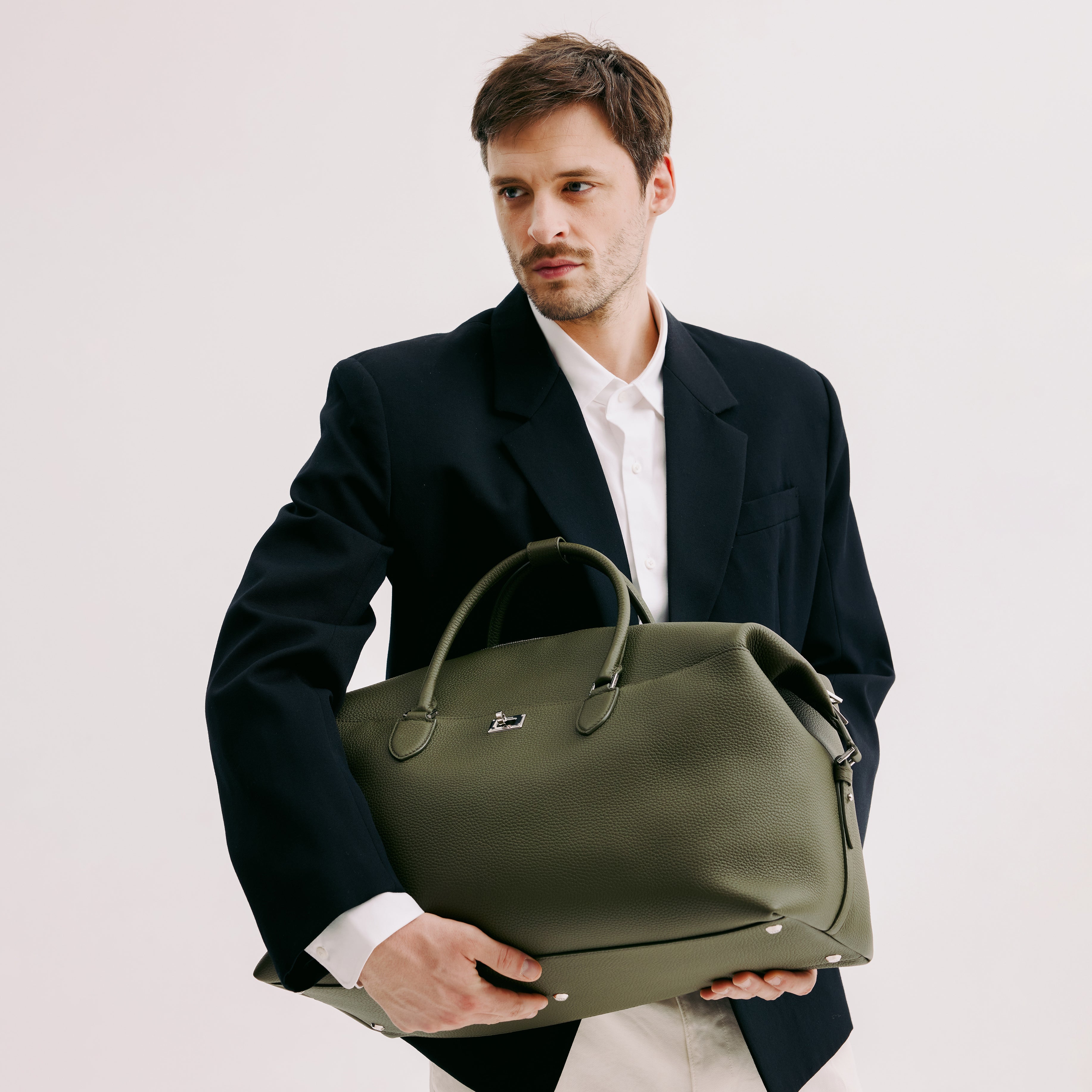 MONTPARNASSE DUFFLE LEDERTASCHE KHAKI
