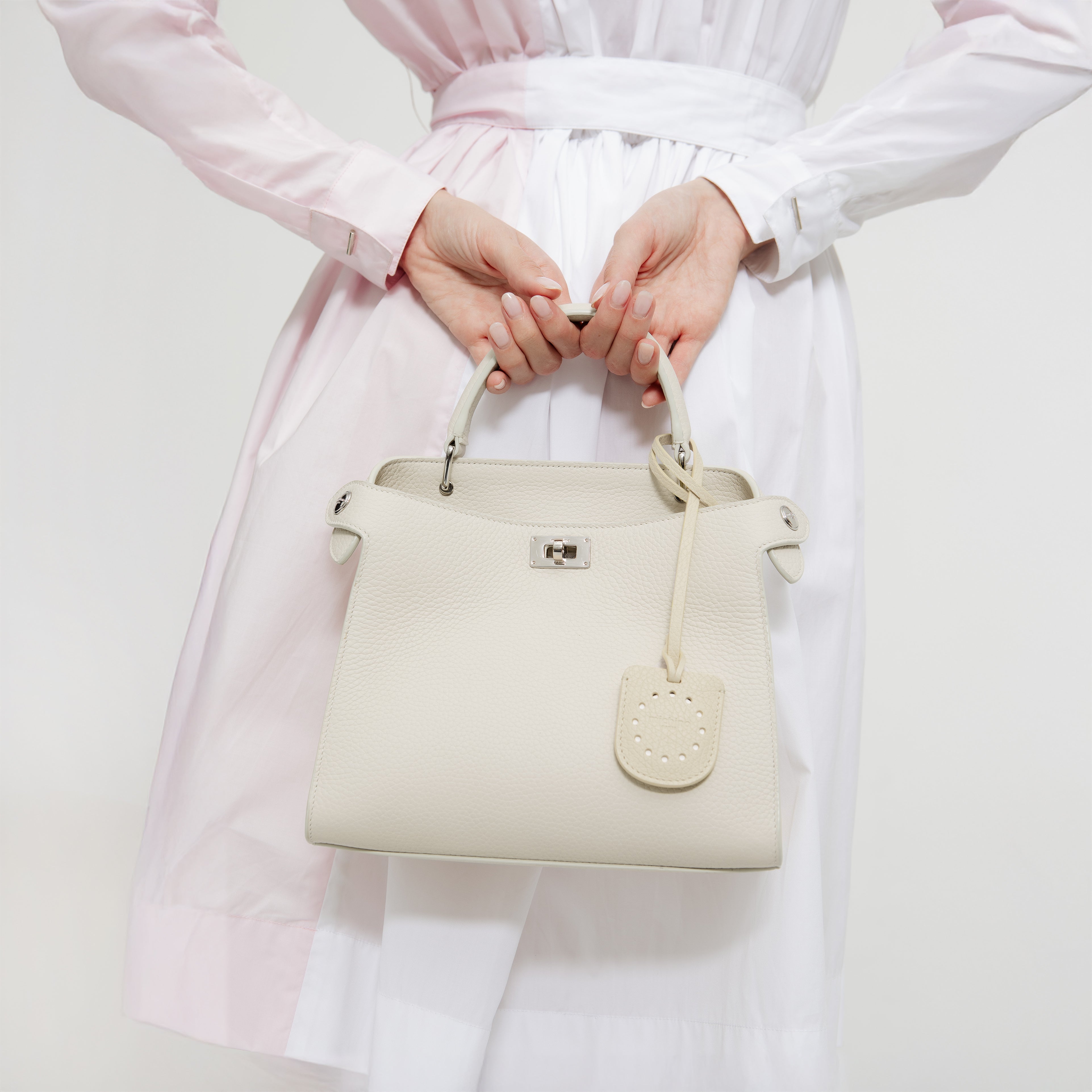 SAC À MAIN EN CUIR LUTECE MINI CRAIE