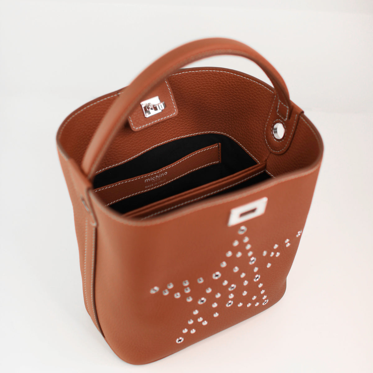 ODEON MINI GOLD LEDER-BUCKET-TASCHE HOPE