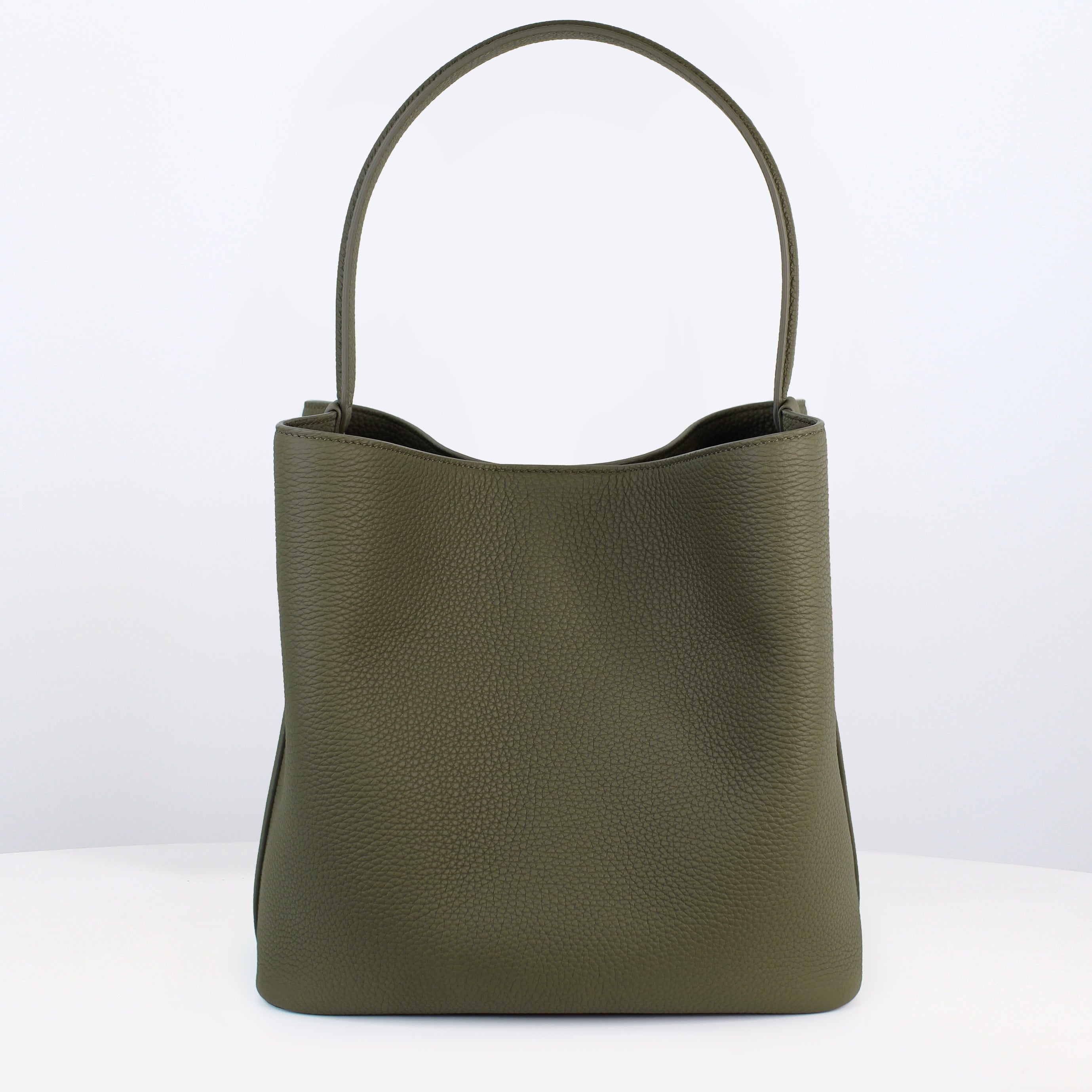 LEATHER BUCKET BAG ODEON PM KHAKI