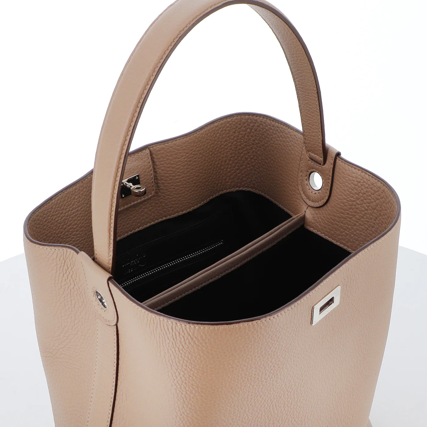 SAC SEAU EN CUIR ODÉON PM TOURTERELLE