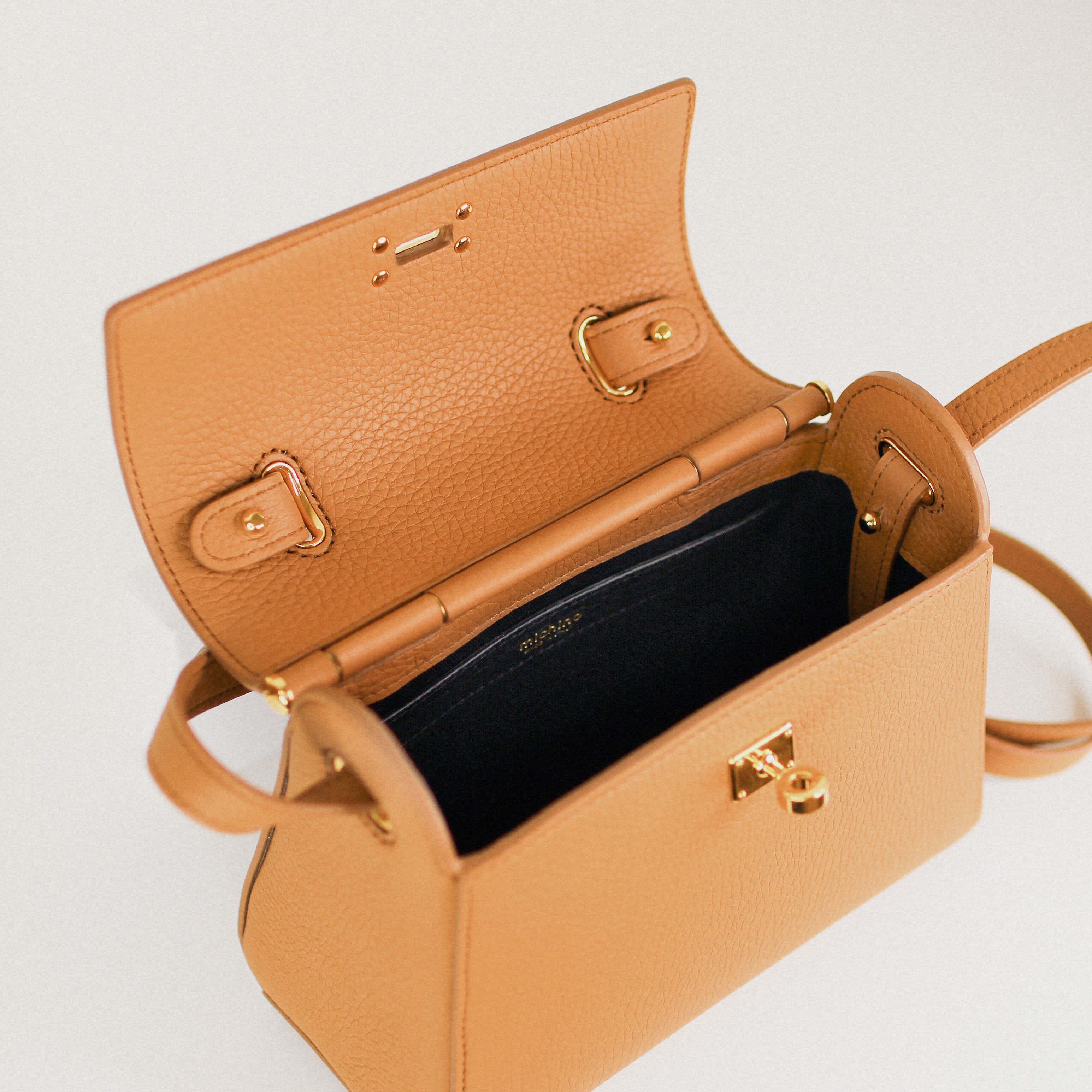 SAC À MAIN EN CUIR PALAIS ROYAL MINI CAMEL