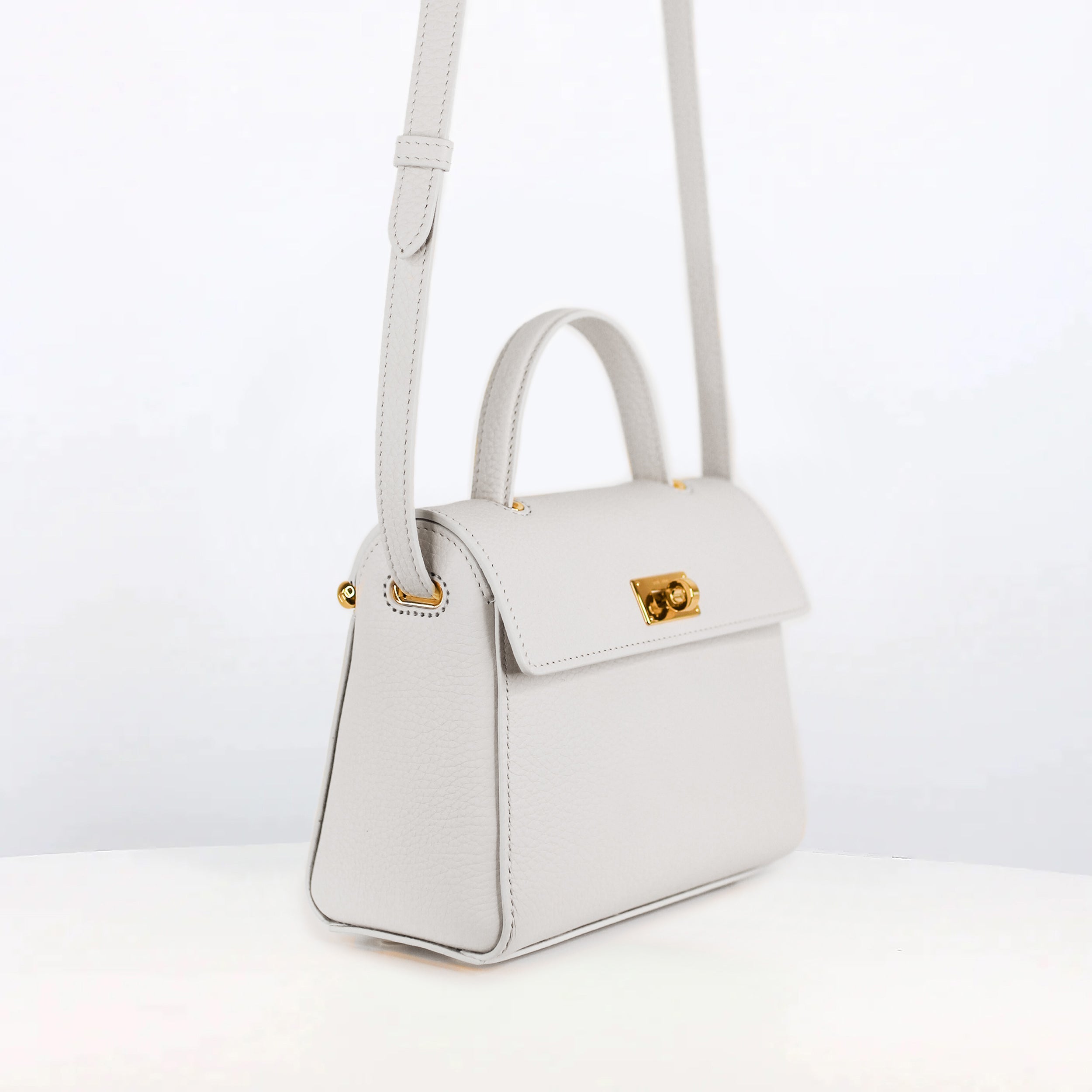 SAC À MAIN EN CUIR PALAIS ROYAL MINI CRAIE