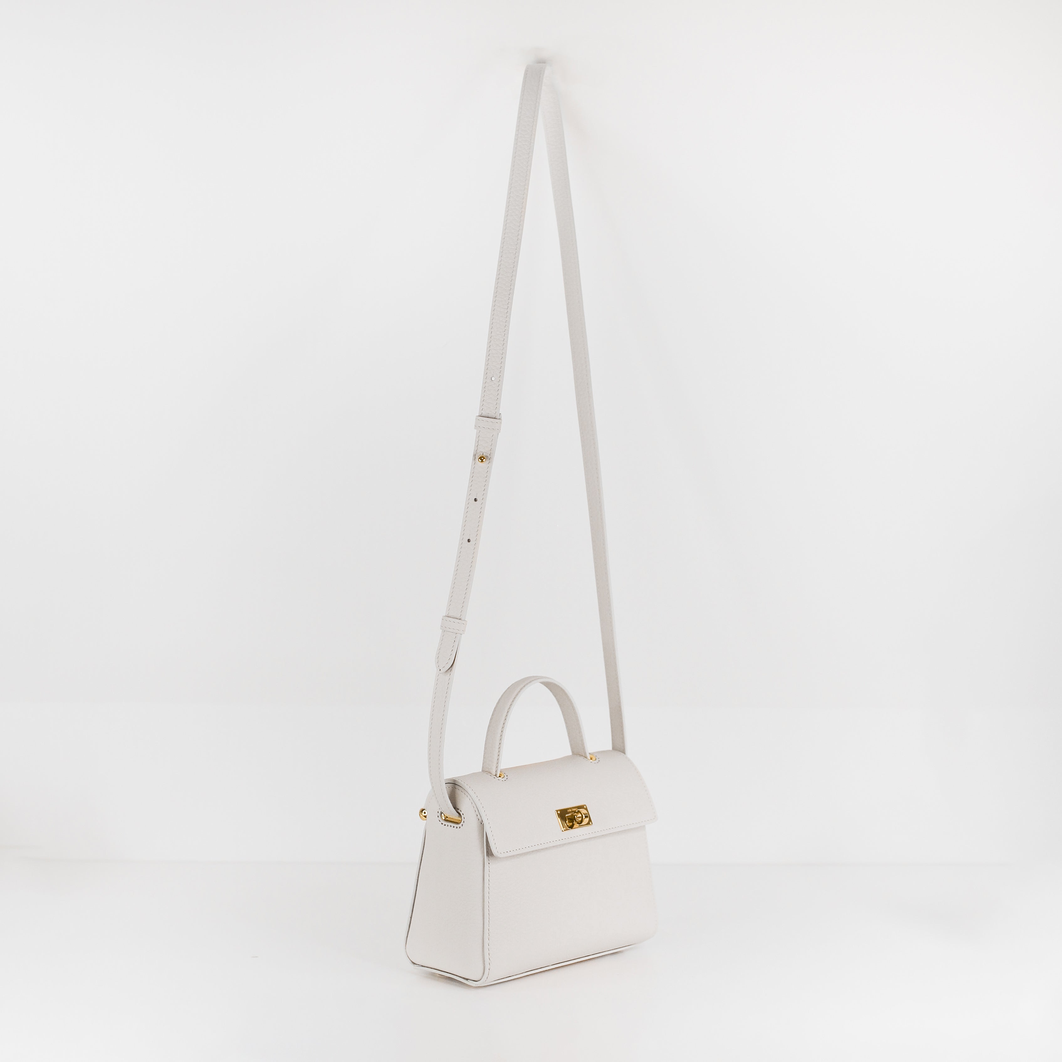 SAC À MAIN EN CUIR PALAIS ROYAL MINI CRAIE