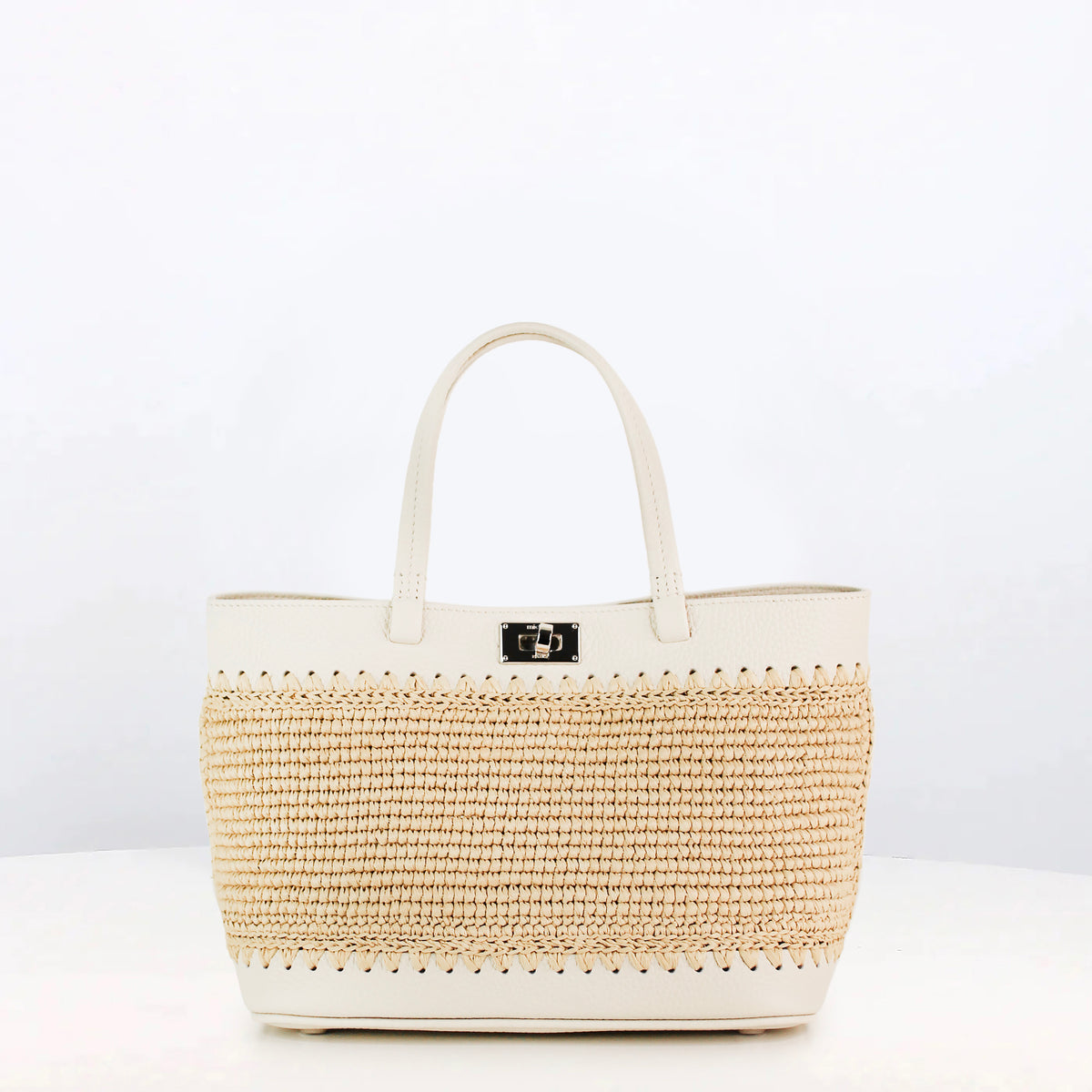 SAC CABAS EN RAPHIA SEINE20 IVOIRE