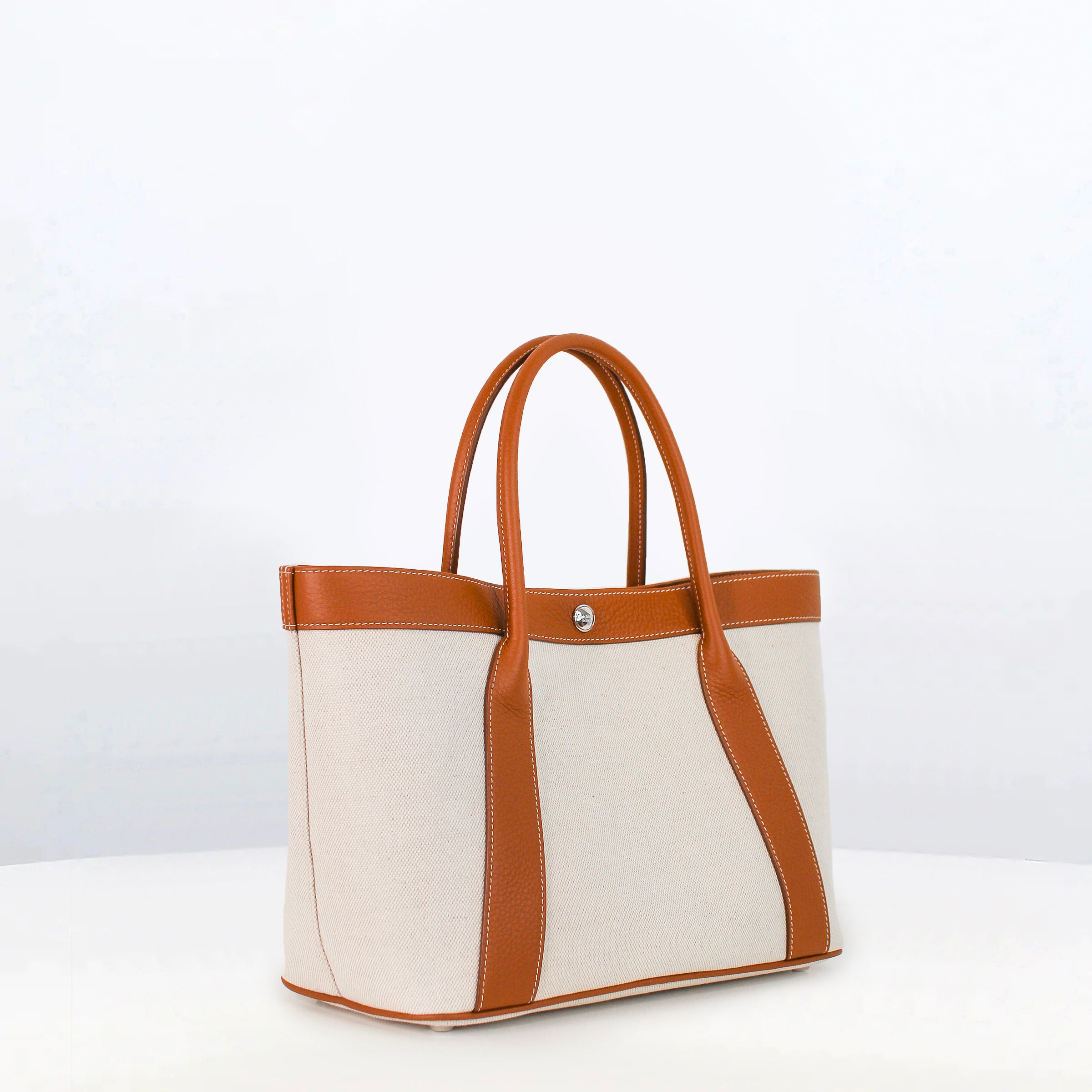 SAC CABAS EN TOILE SEINE30 NATURAL CANVAS GOLD