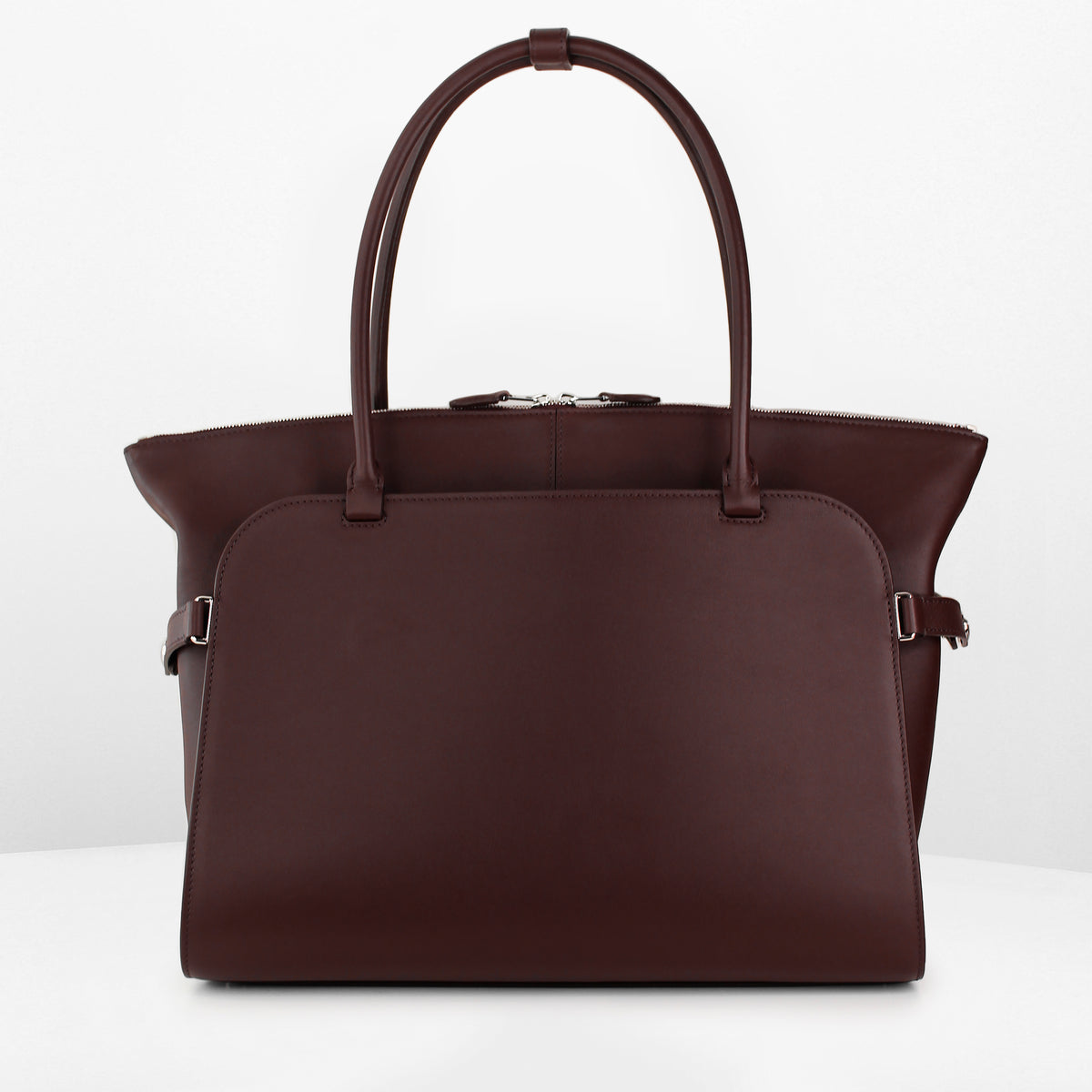 LEATHER HANDBAG SEPTIEME MM PRUNE