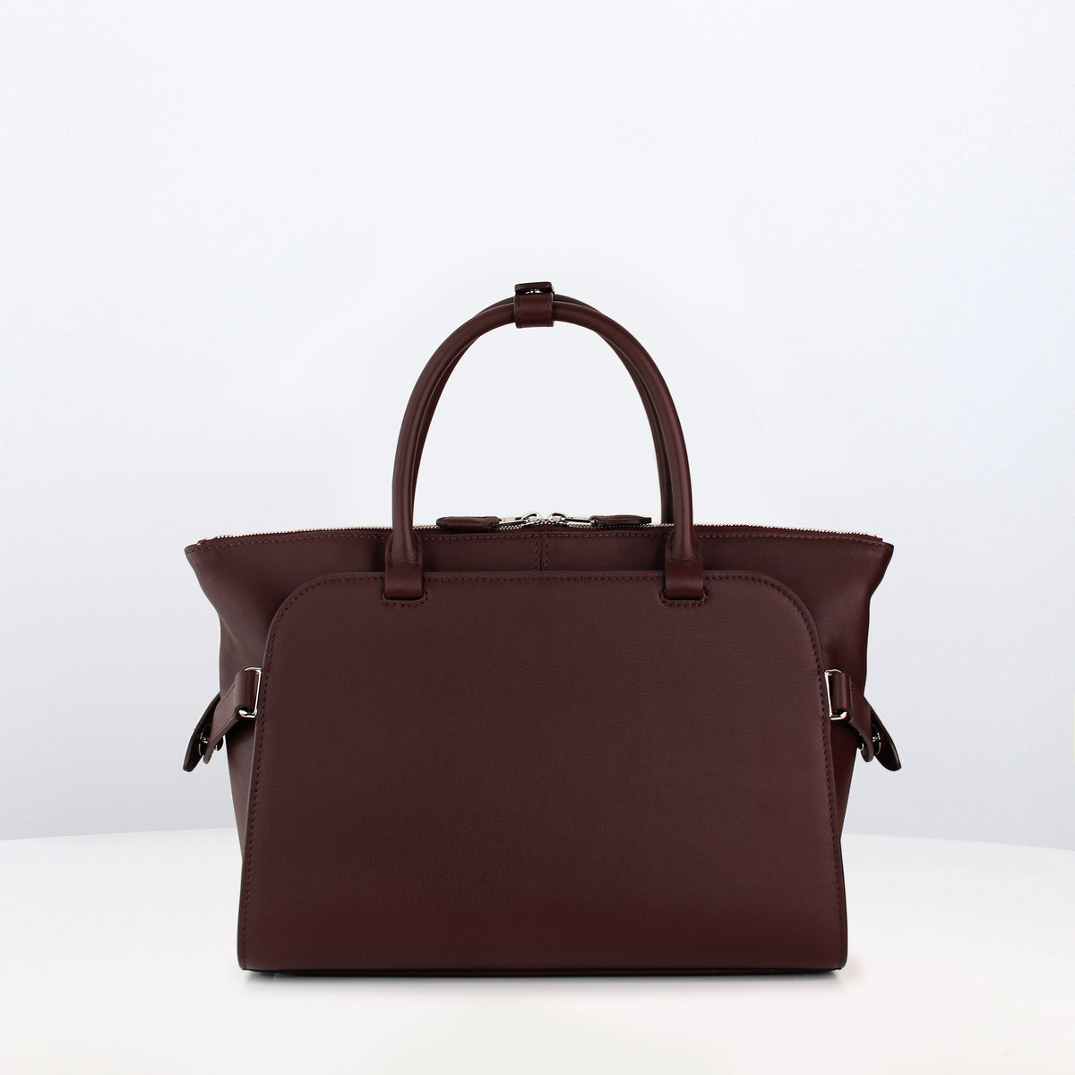 LEATHER HANDBAG SEPTIEME PM PRUNE