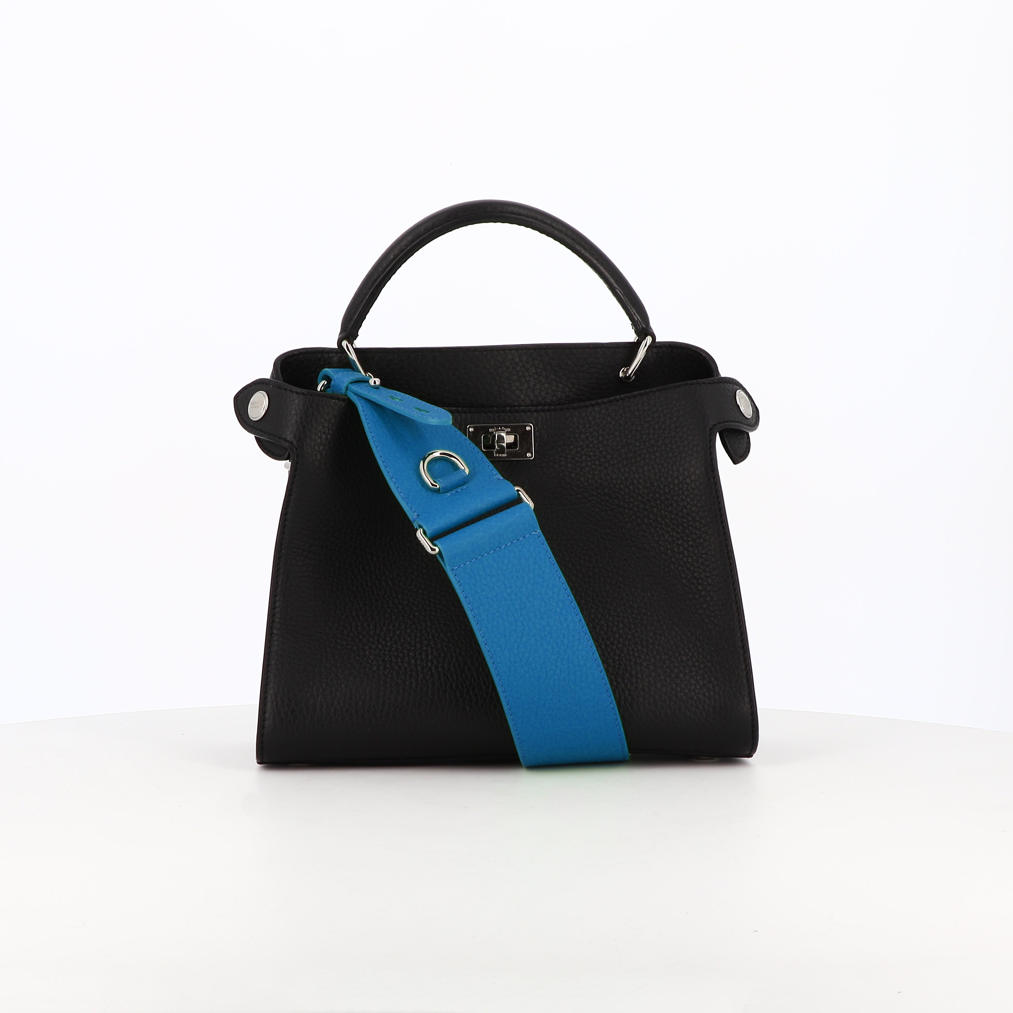 LARGE BANDOULIÈRE DE SAC EN CUIR BLEU TRANSAT