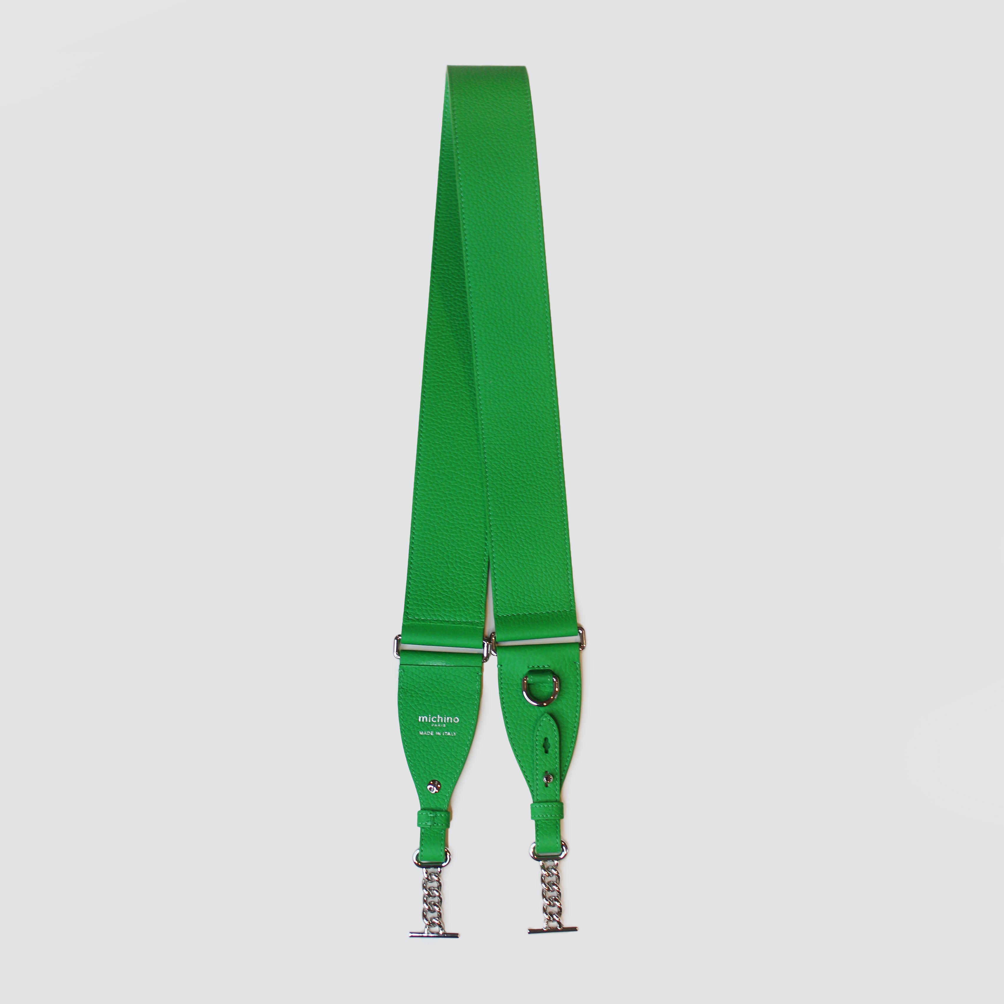 LEATHER WIDE STRAP FOR BAG GREEN BAMBOO