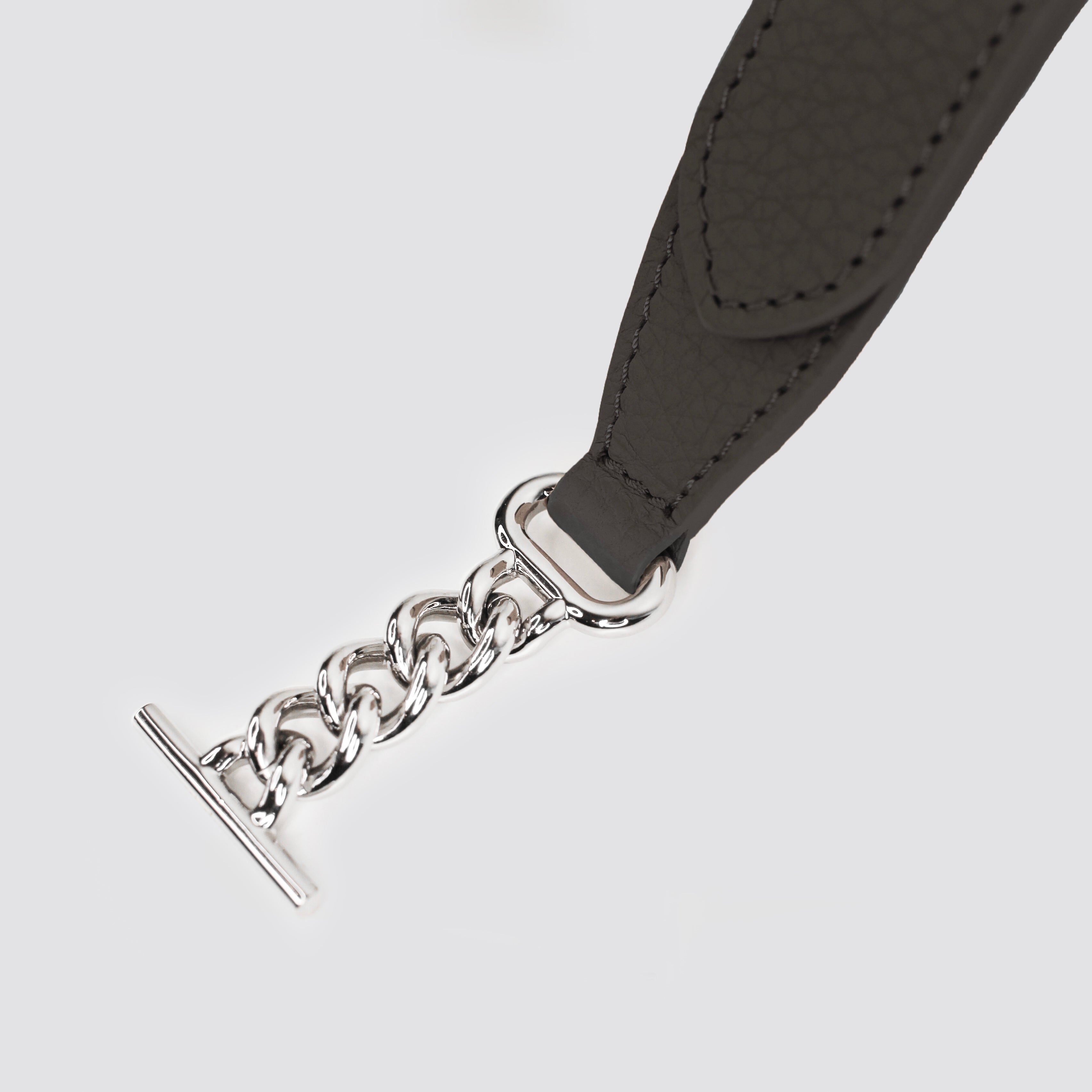 "Archive Event" BANDOULIÈRE EN CUIR GRIS CHARBON