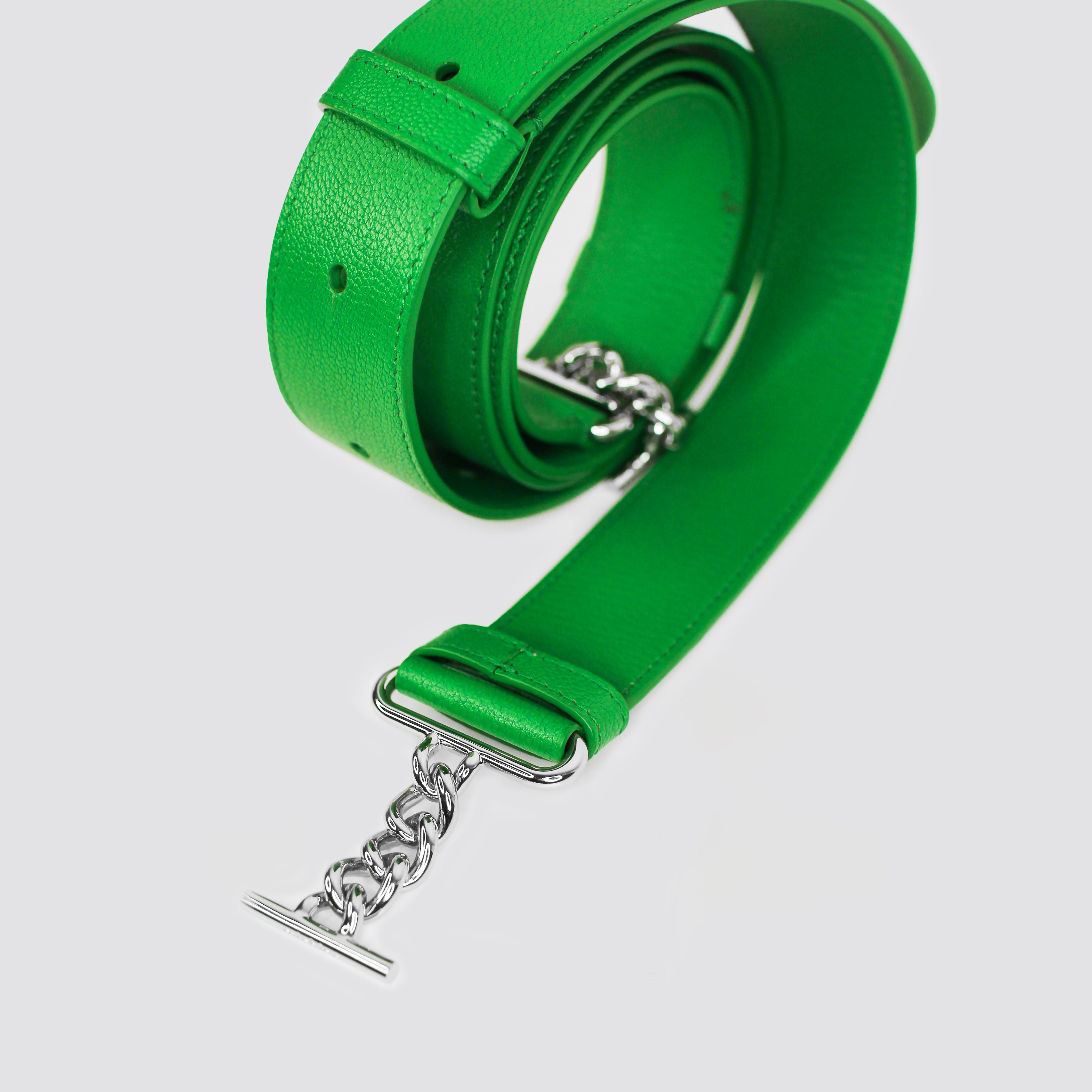 "Archive Event" BANDOULIÈRE EN CUIR VERT