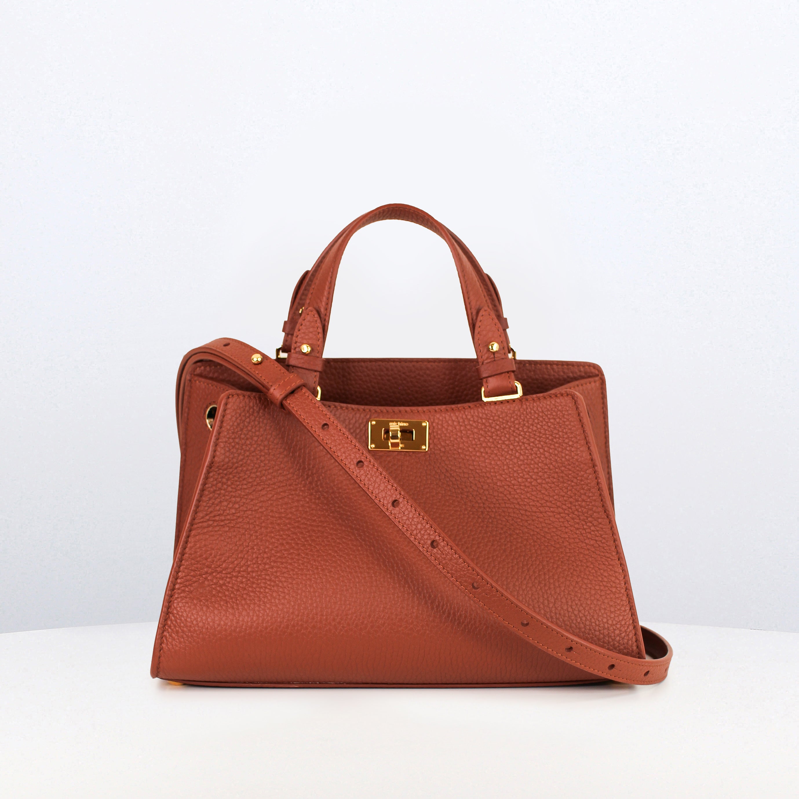 SAC A MAIN EN CUIR TROCADERO BRICK ROUGE