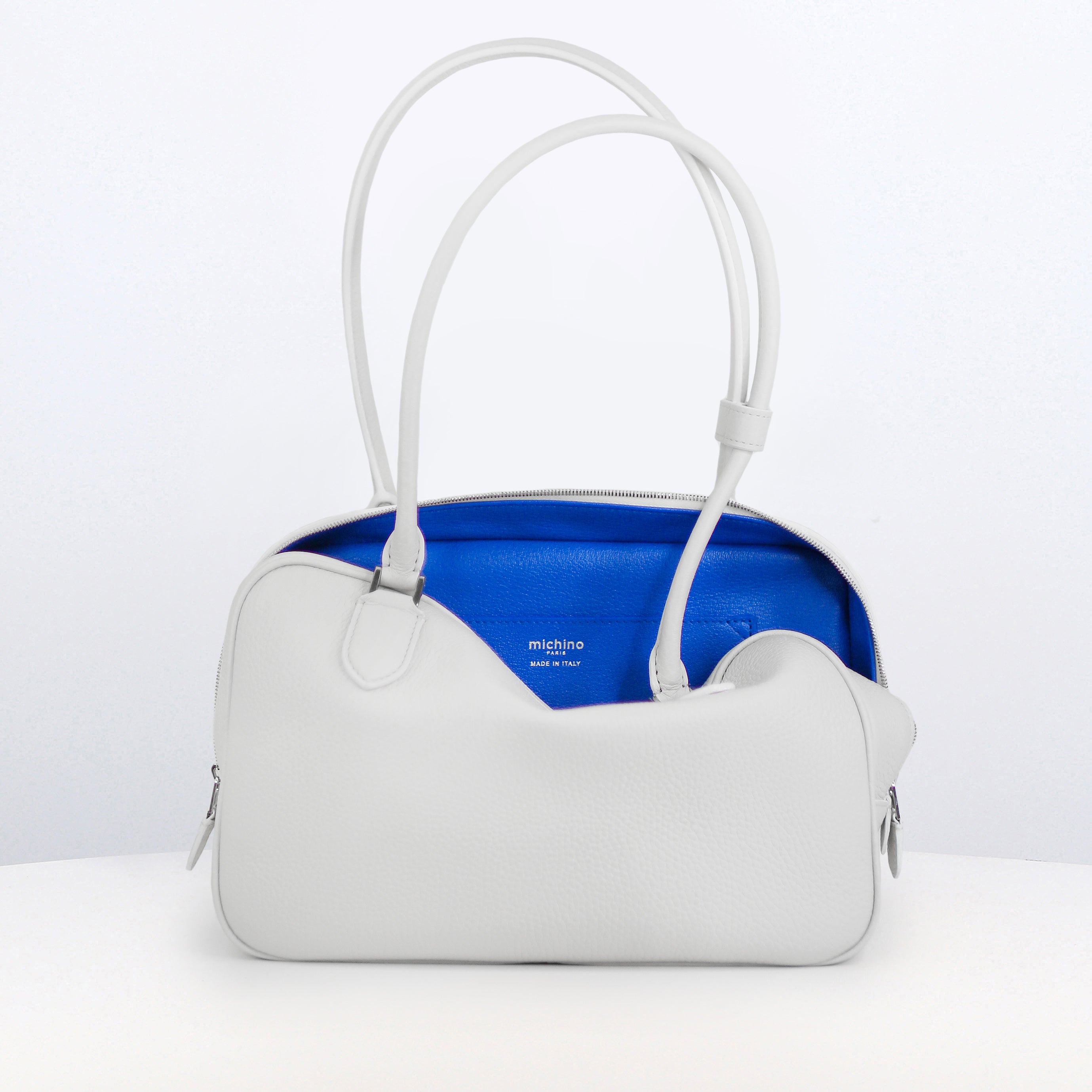 SAC À MAIN EN CUIR BOSTON TUILERIES PM CRAIE