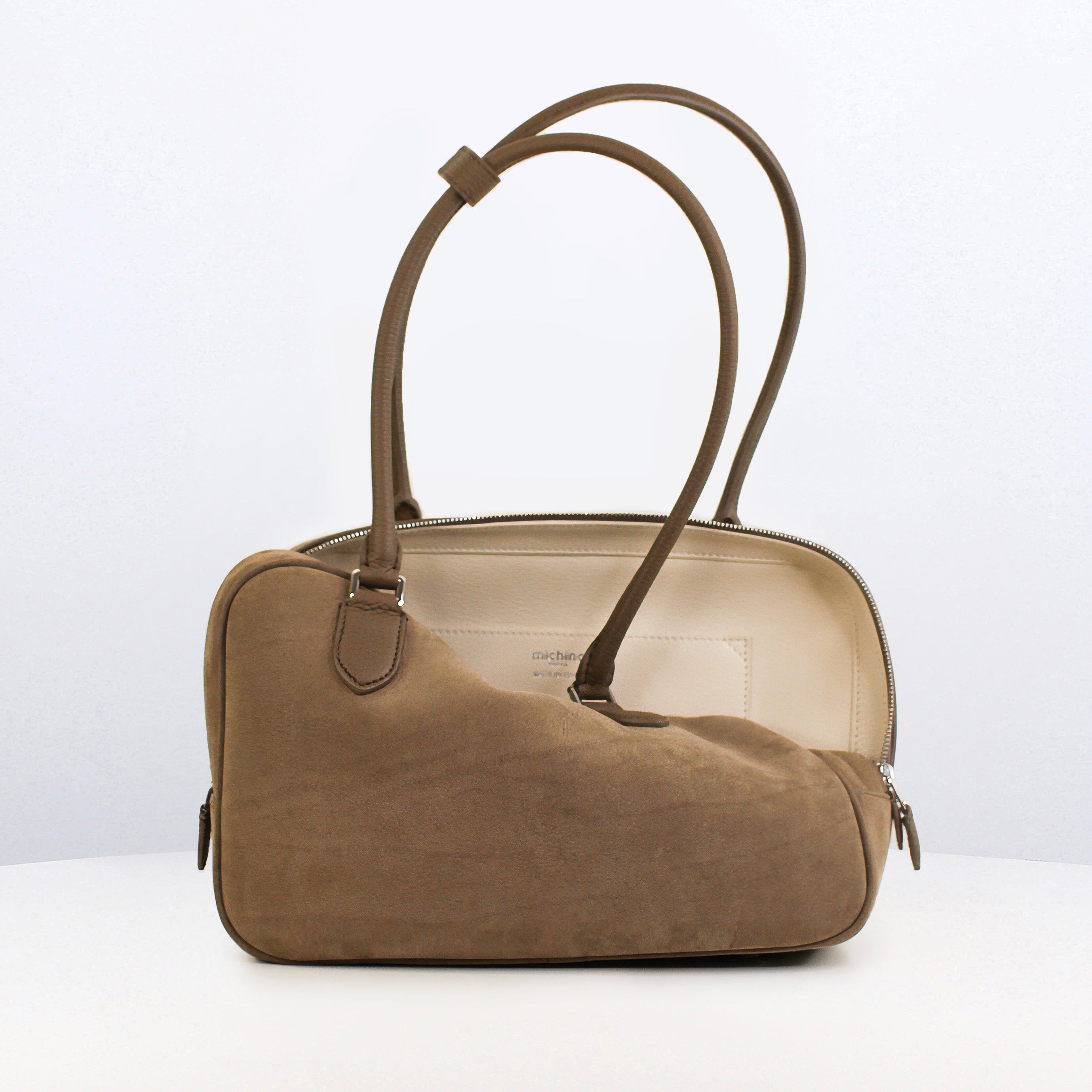 "Archive Event" SAC À MAIN EN CUIR BOSTON TUILERIES PM NUBUCK TAUPE