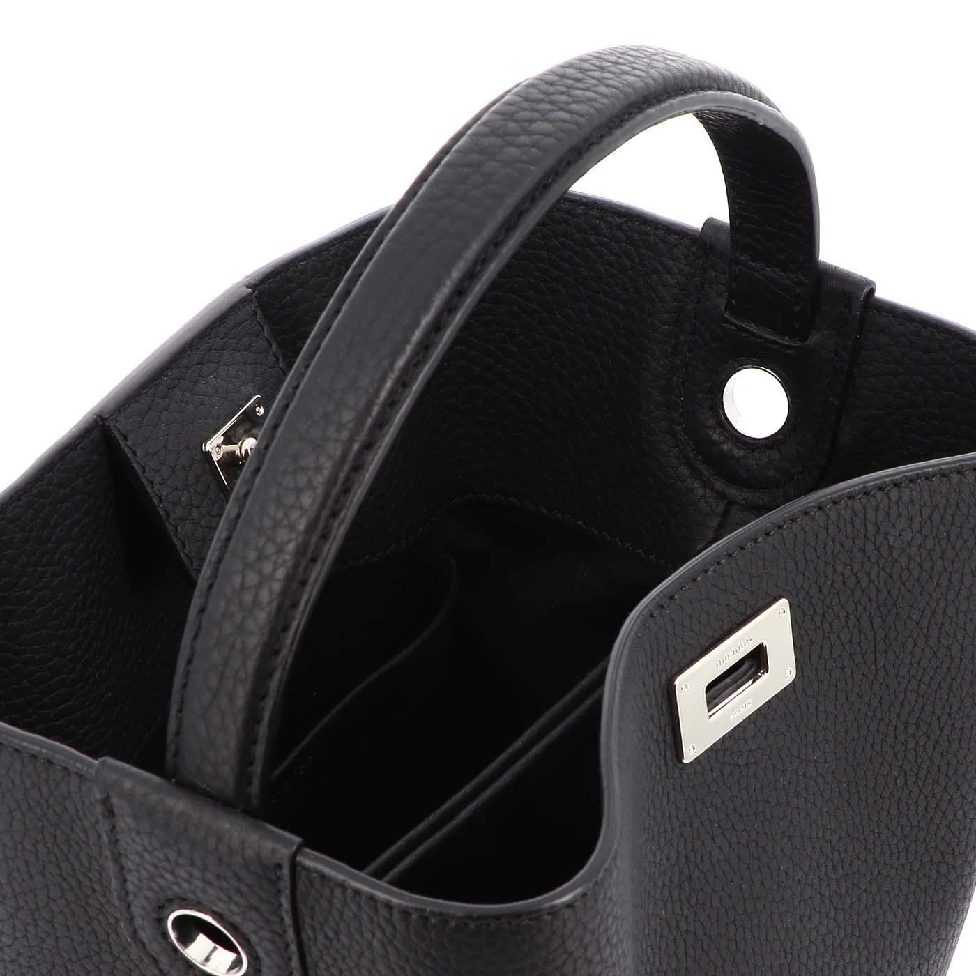 SAC SEAU EN CUIR ODEON MINI NOIR