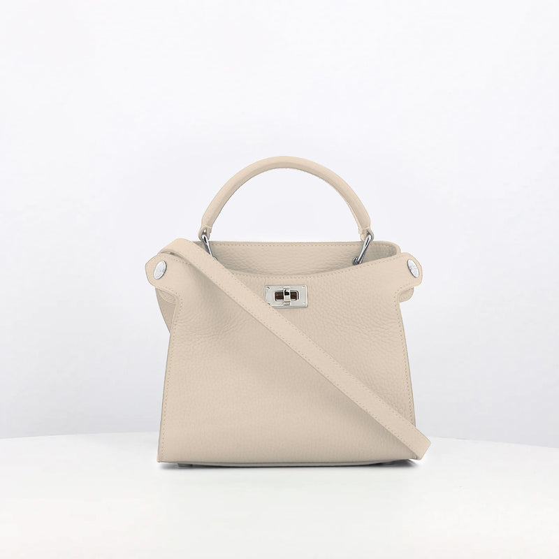 LEATHER HANDBAG LUTECE NANO IVORY