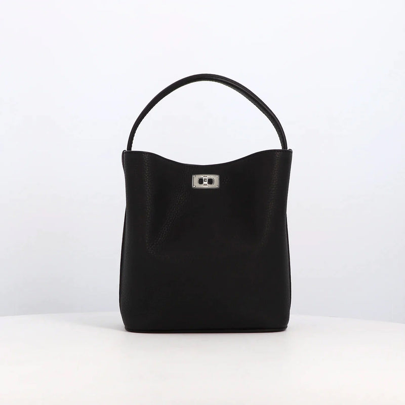 SAC SEAU EN CUIR ODÉON MINI NOIR