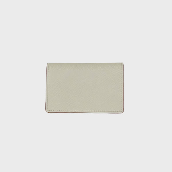 LEATHER BUSINESS CARD HOLDER IVORY