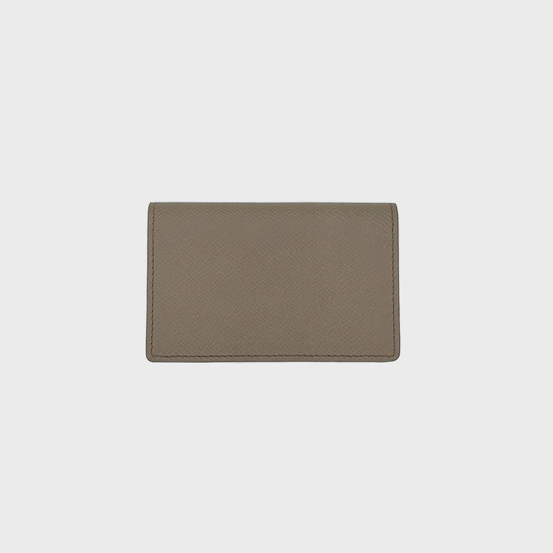 LEATHER BUSINESS CARD HOLDER TAUPE