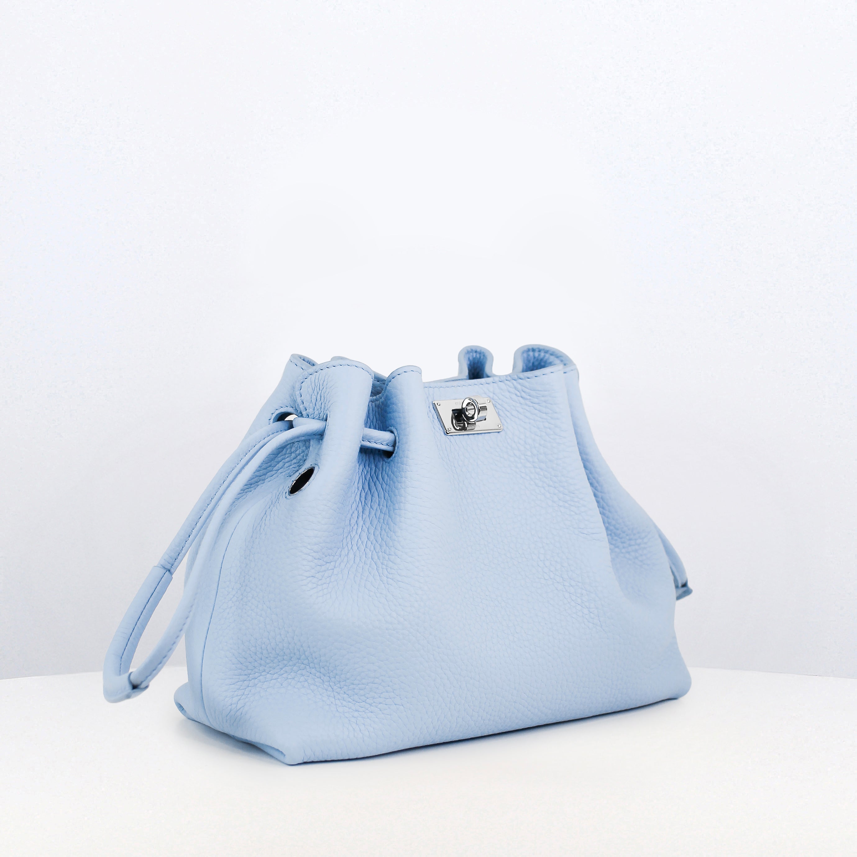 LEATHER DRAWSTRING BAG COLETTE MINI MIST