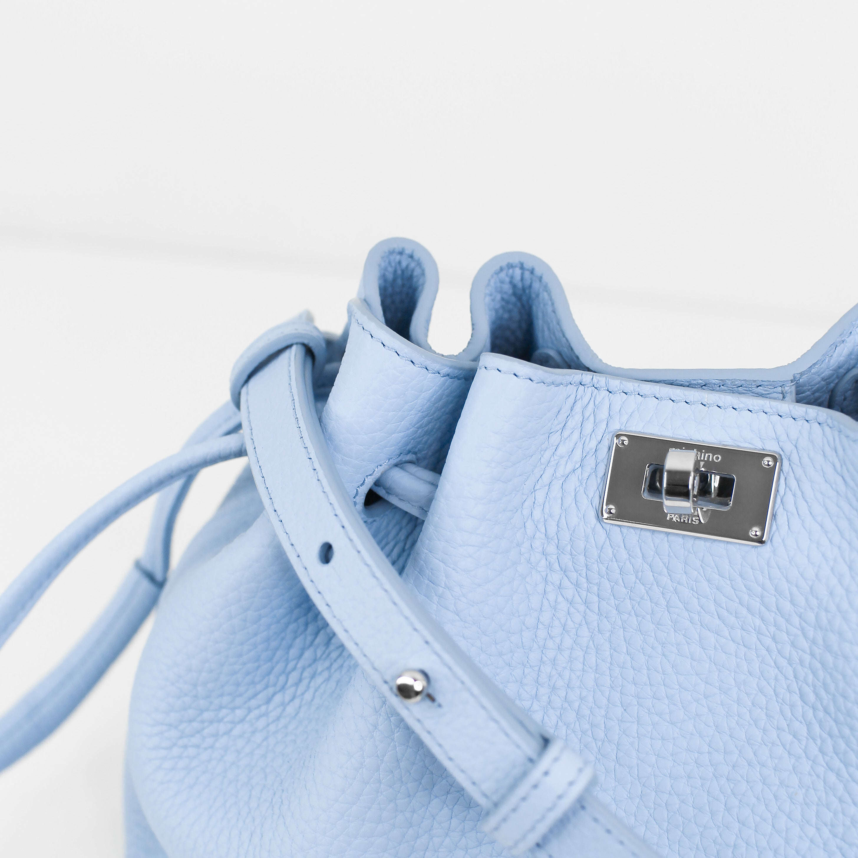 LEATHER DRAWSTRING BAG COLETTE MINI MIST