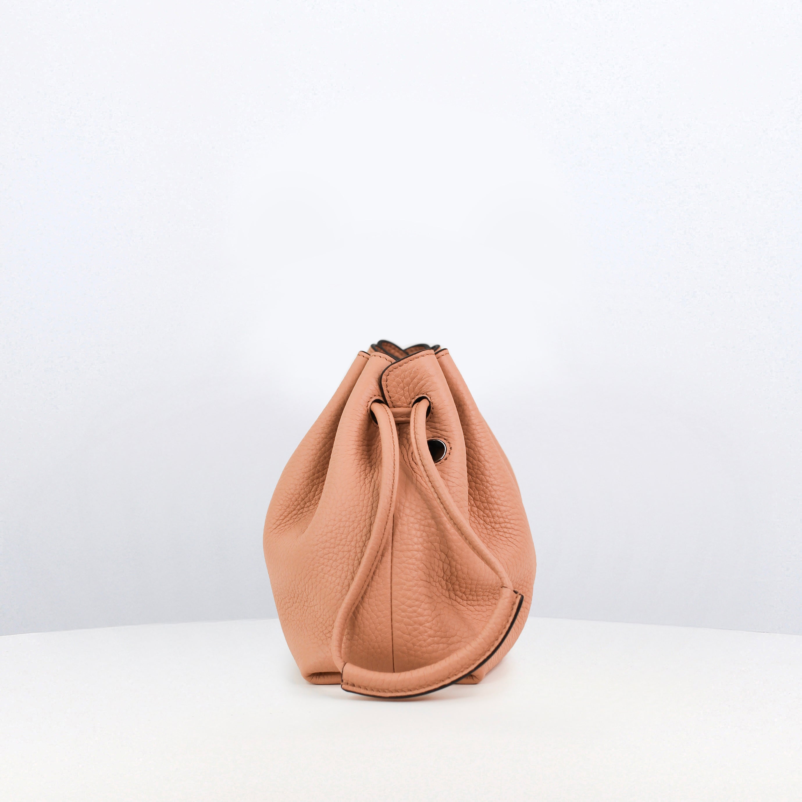 LEATHER DRAWSTRING BAG COLETTE MINI TERRACOTTA
