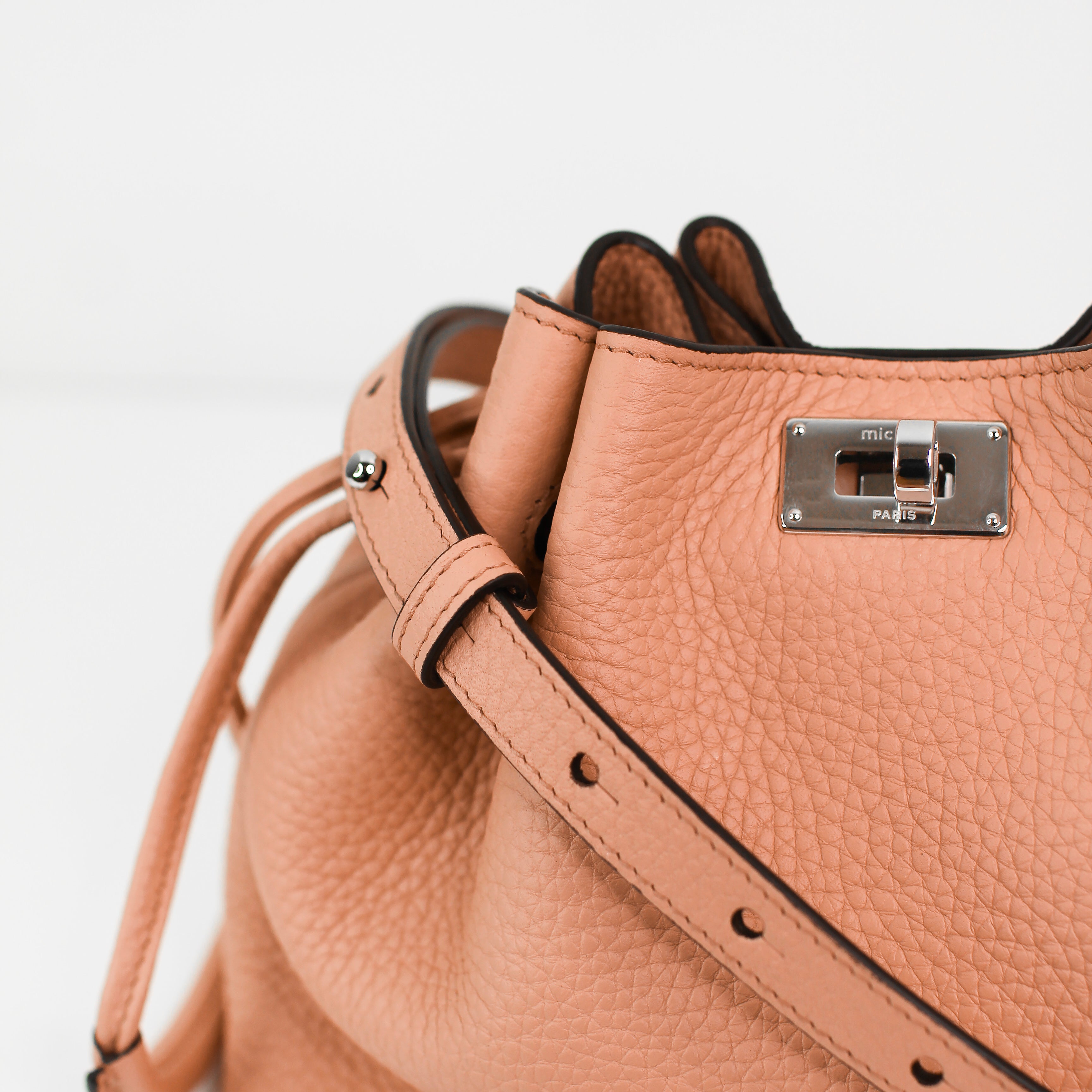 LEATHER DRAWSTRING BAG COLETTE MINI TERRACOTTA