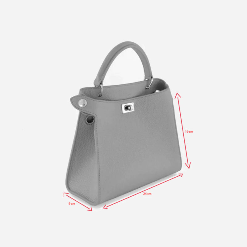 LEATHER HANDBAG LUTECE MINI PASTEL YELLOW