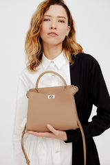 LEATHER HANDBAG LUTECE MINI NUDE