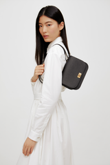 LEATHER FLAP BAG ELYSEE BLACK  