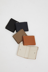 LEATHER BIFOLD ZIP WALLET ECLIPSE