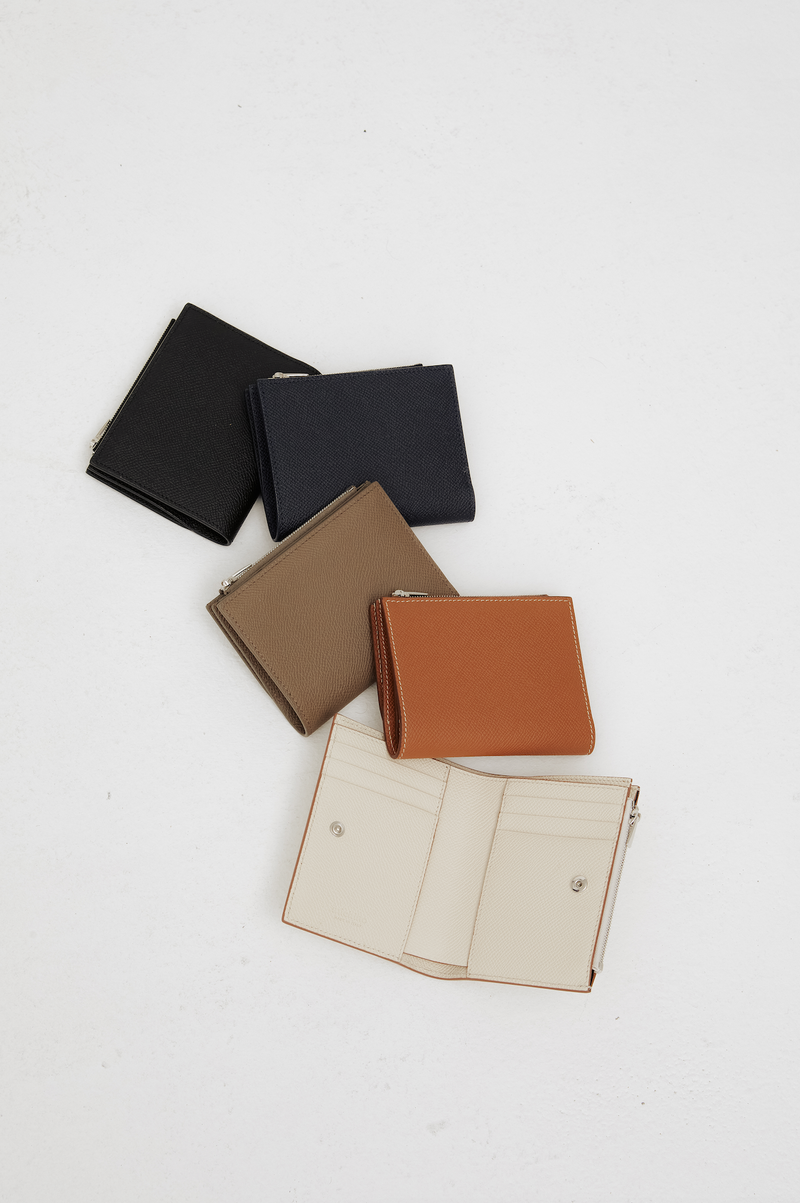 LEATHER BIFOLD ZIP WALLET ECLIPSE