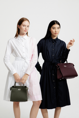 SAC À MAIN EN CUIR LUTECE MINI VERT KAKI