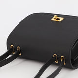 LEATHER FLAP BAG ELYSEE BLACK  