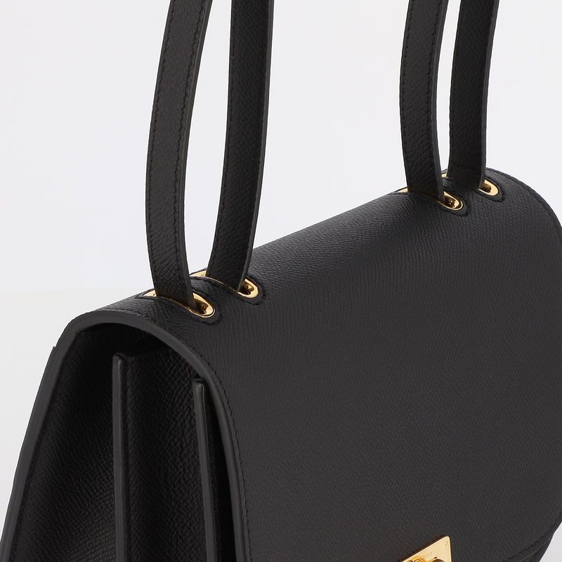 LEATHER FLAP BAG ELYSEE BLACK  