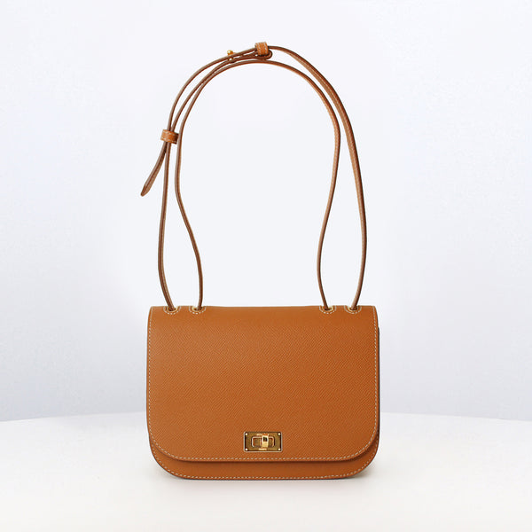 LEATHER FLAP BAG ELYSEE GOLD  