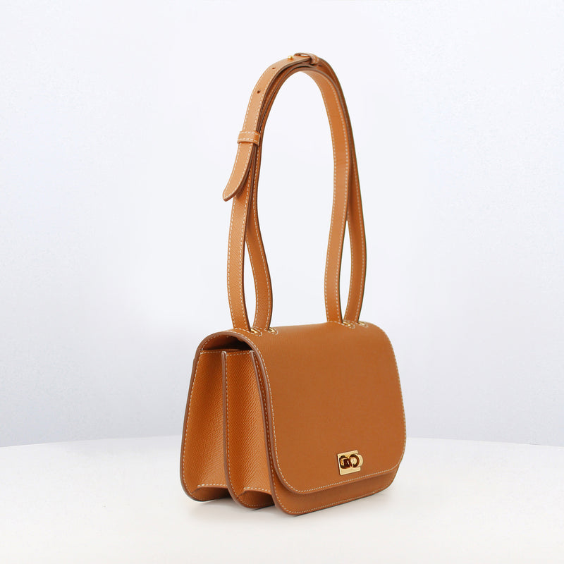 LEATHER FLAP BAG ELYSEE GOLD  