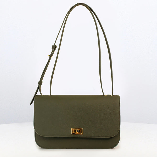 ELYSÉE OST/WEST LEDERHANDTASCHE KHAKI