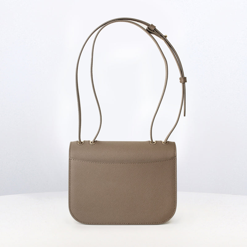 LEATHER FLAP BAG ELYSEE TAUPE  