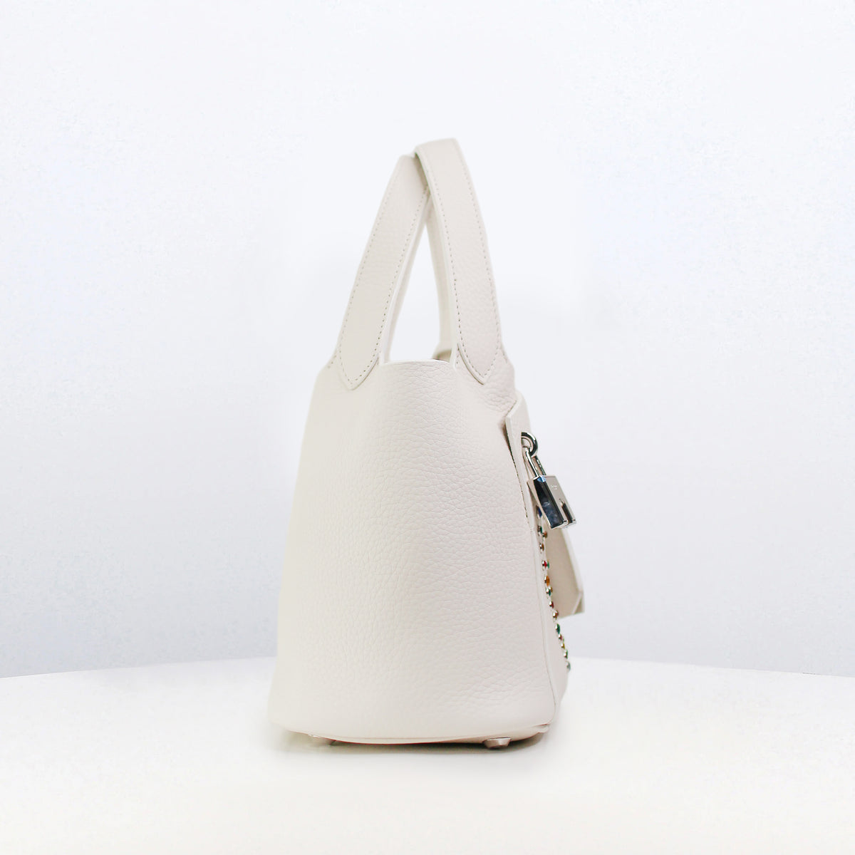 SAC À MAIN EN CUIR ÉTOILE MINI CRAIE LOVE