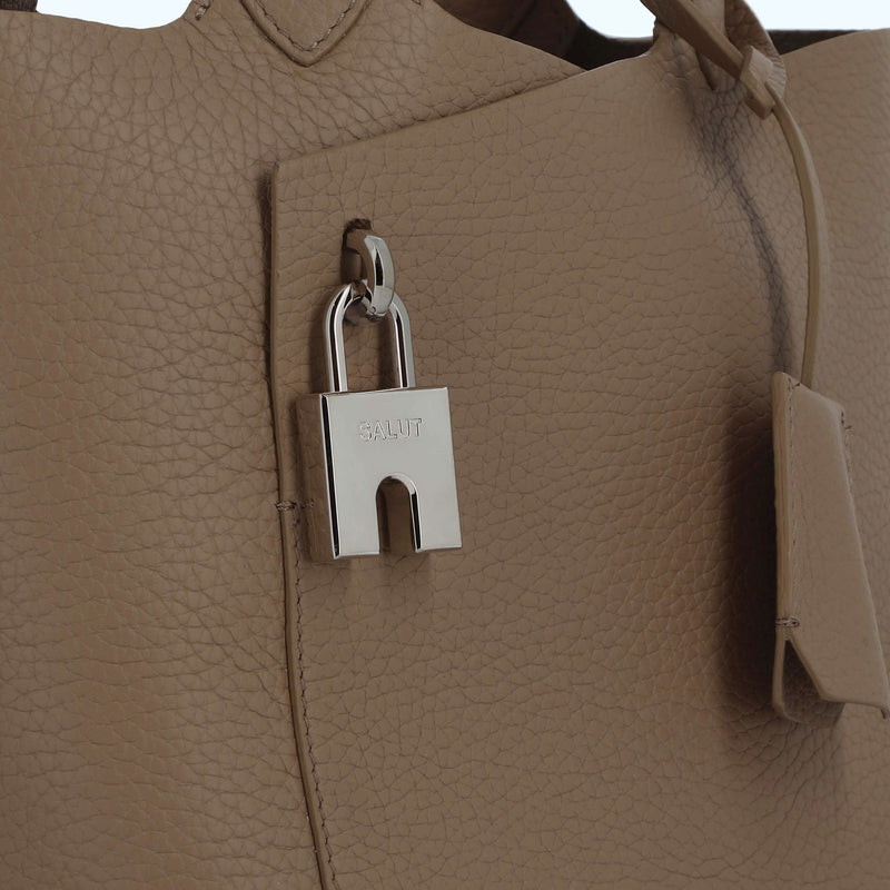 LEATHER HANDBAG ETOILE MINI TAUPE