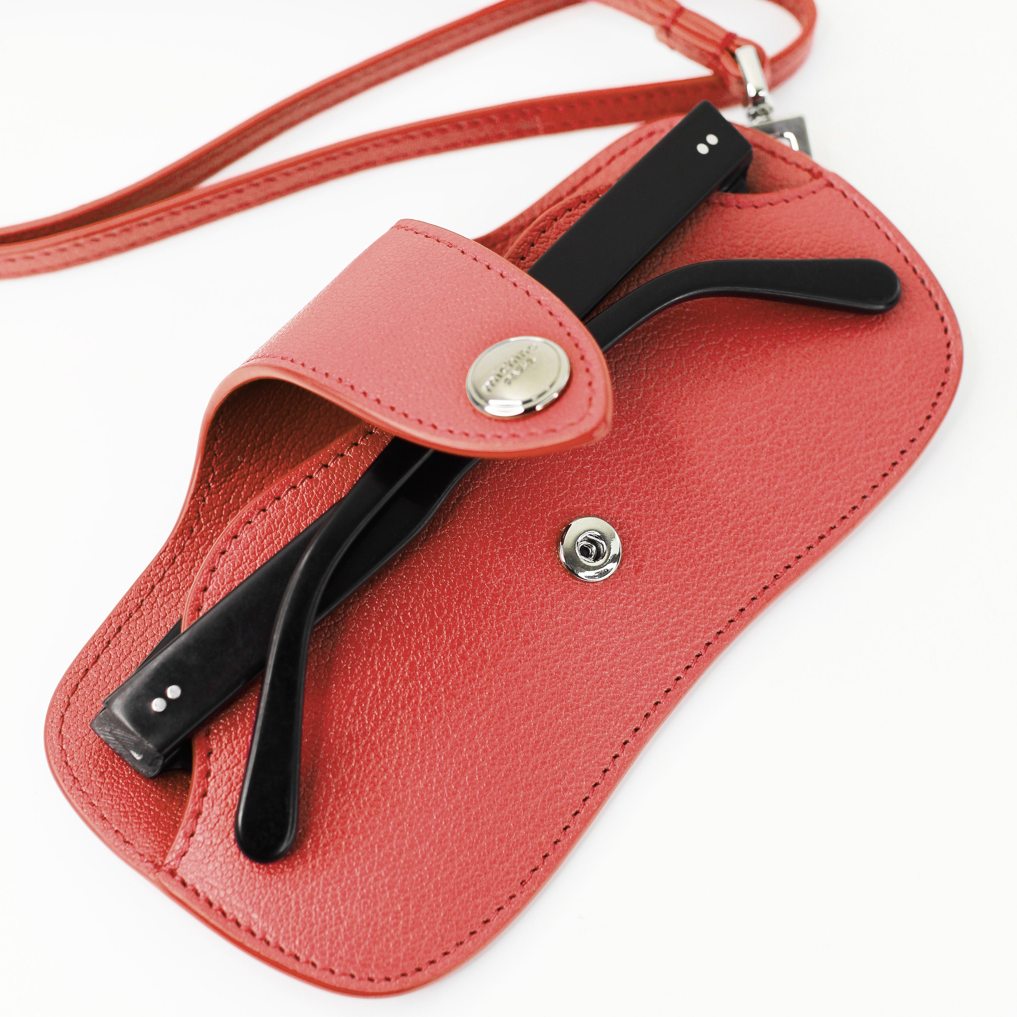 ÉTUI À LUNETTES EN CUIR GERANIUM