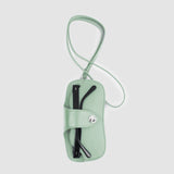 LEATHER GLASSES HOLDER GREEN MINT