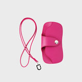 ÉTUI À LUNETTES EN CUIR FUCHSIA