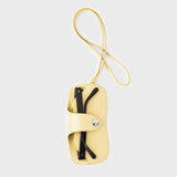 LEATHER GLASSES HOLDER PASTEL YELLOW