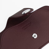 LEATHER GLASSES HOLDER PRUNE