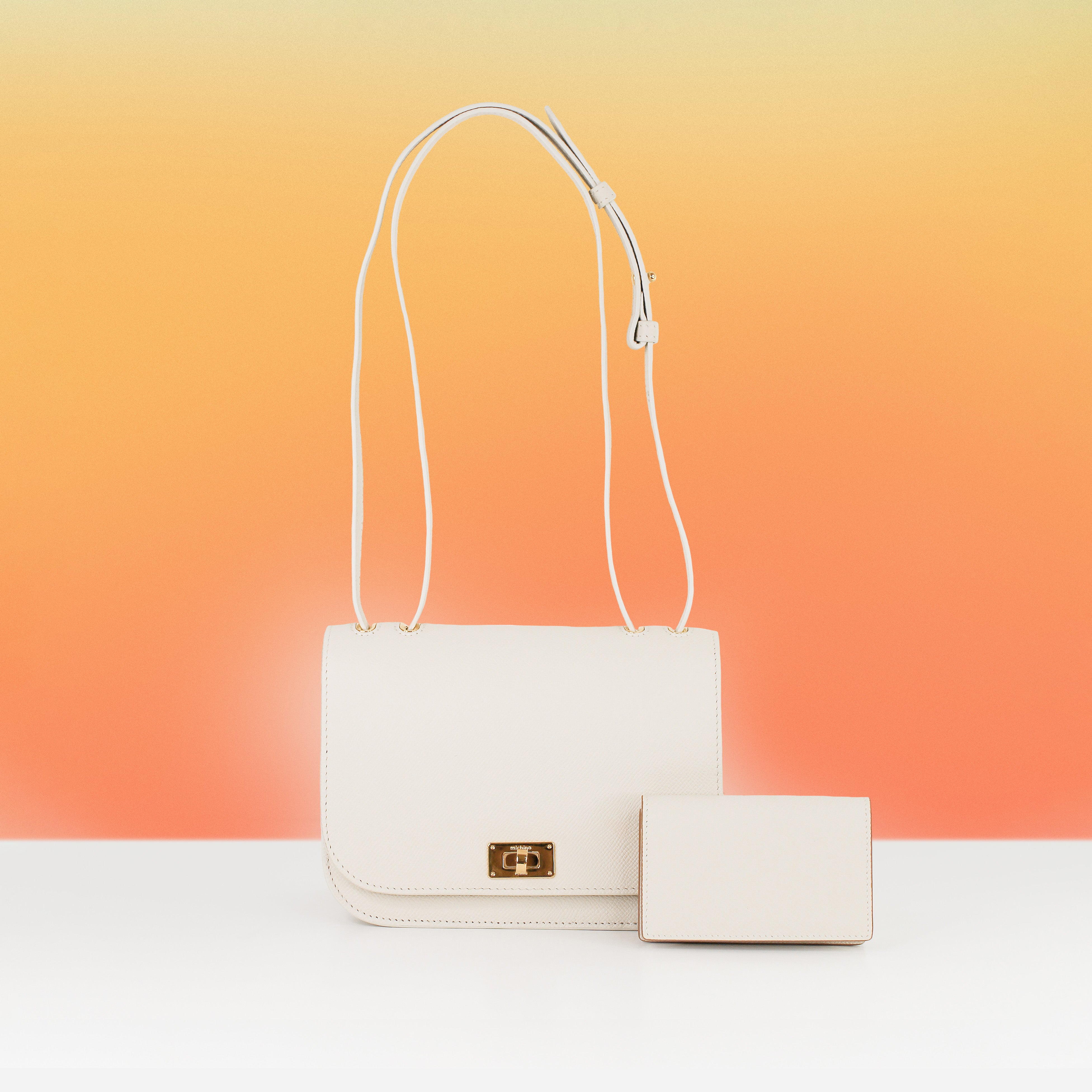 SAC A RABAT ELYSEE IVOIRE ET PORTE CARTE IVOIRE – Michino Paris