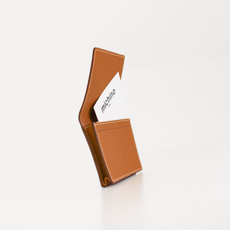 LEATHER BUSINESS CARD HOLDER GOLD